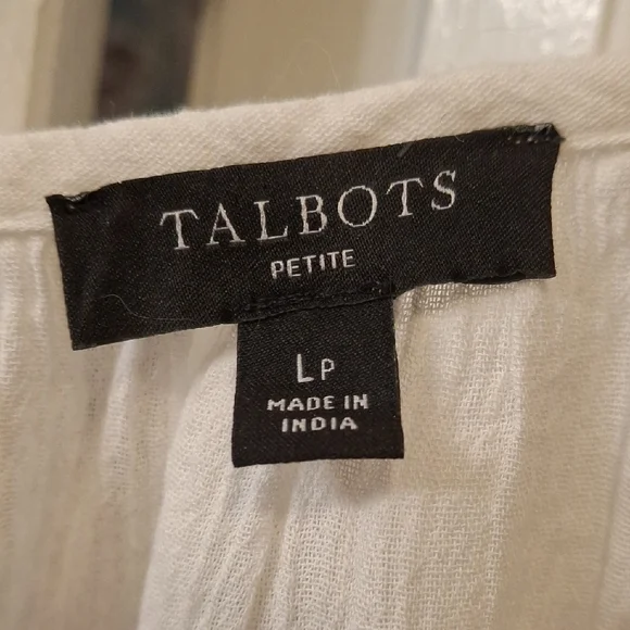 Talbots - Petite-White Embroidered Blouse - Picture 3 of 6